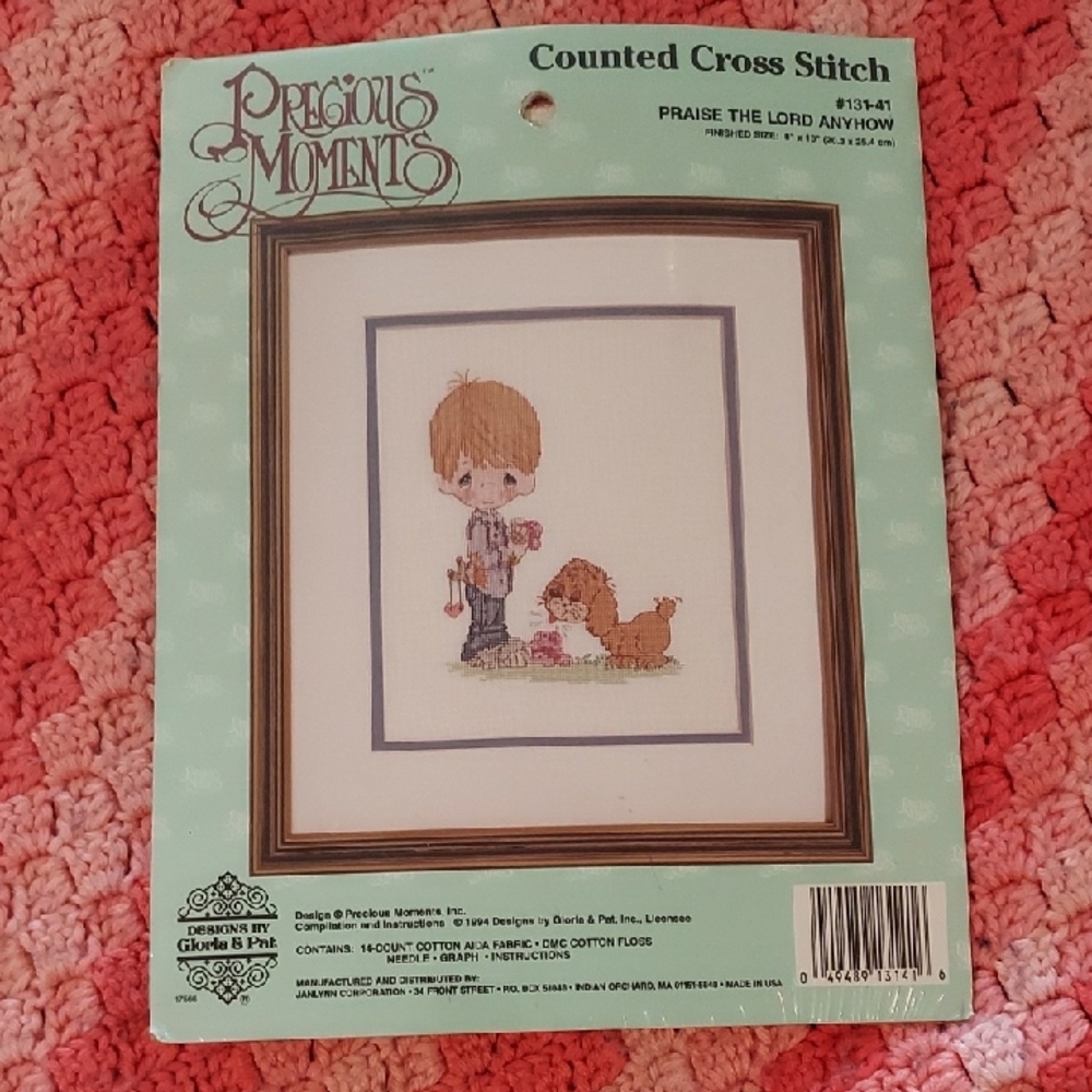 Precious Moments Cross Stitch Kit - Boy with Dog